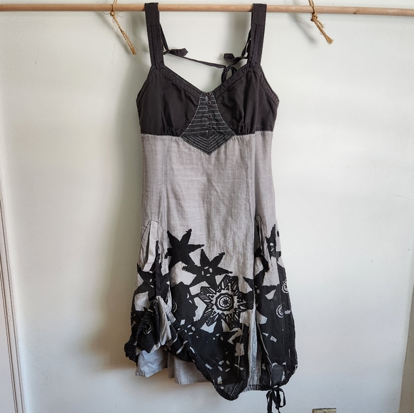 100% cotton NOT THE SAME brand summer midi dress, grey - Picture 1 of 13